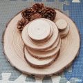 Lát gỗ tròn trang trí decor chụp ảnh-Miếng gỗ vân tròn phụ kiện trang trí dày 1cm QT877. 