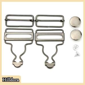 [Hilldora] Dungaree Fasteners Clip Brace Buckles With Jeans Buttons Set For Denims Jackets Home DIY Apparel Sewing Supplies