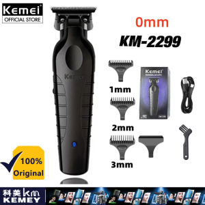 Kemei KM-2299 Barber Cordless Hair Trimmer 0mm Zero Gapped Carving Clipper Detailer Professional Mens Electric Finish Cutting Machine
