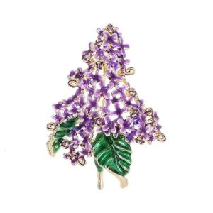 Artistics Lilacs Flower Brooch With Secure Clasp Handcraft Sturdy Alloy Accessory