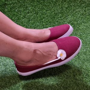 SEPAATU slip on wanita flat shoes kasual loafers motif bunga kekinian viral keren kerja kuliah