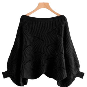 Casual Korean Style Puff Long Batwing Sleeve Knitted Oversize Loose Blouse Women Plus Size Outerwear Lantern Lengan Baju Wanita Fit Knitwear Sweaters Baggy Knit Crop Tops