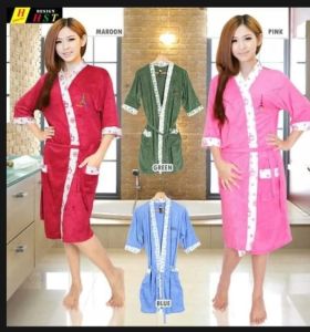 kimono baju handuk dewasa polos warna premium
