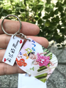 Móc khóa đôi - IN HÌNH iIN CHỮ THEO YÊU CẦU - chất liệu mica 2 mặt trong suốt 1 chiếc lớn và 1 chiếc nhỏ móc chung thành 1 cặp đôi mới lạ