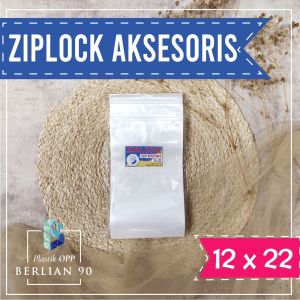 Plastik Ziplock 12 x 22 - Plastik Klip Aksesoris - Plastik Klip Putih ZIpper