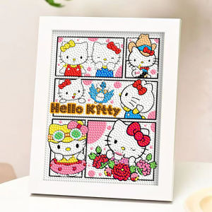 Sanrio 23*18CM Kids 5D Diamond Painting Set With Frame Crystal Diamond Painting DIY Desktop Decorate
