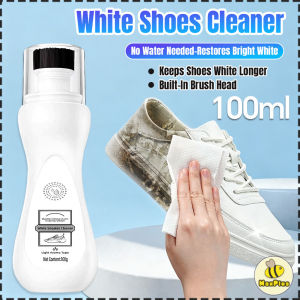100ml White Shoe Cleaner Cleaning Shoes Care & Repair Agent Stain Remover Comes With Brush