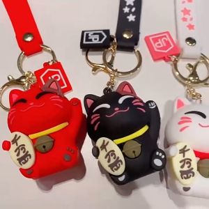 [READY STOCK🛒] Cute Lucky Cat Keychain Maneki Neko  CNY Festive Key Ring Charm  Japanese Style