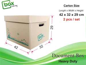 [2Pcs] Document Box Heavy Duty - A4 Archive with Lid (42x32x29cm)- Die Cut BoxOffice UseOffice Moving BoxStorage BoxFilling BoxArch File Box