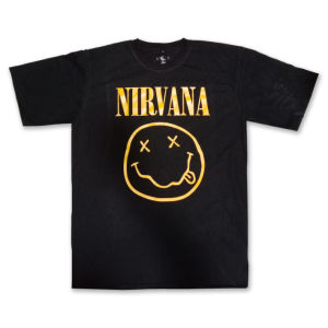 Kaos Oversize Nirvana Smiley Logo Kurt Cobain Grunge Rock Legend T Shirt Dewasa Pria Wanita