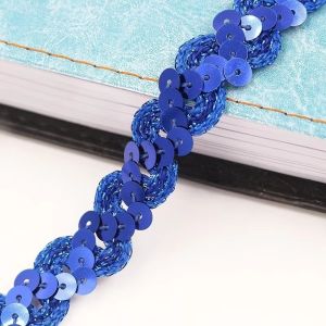 GTRBFDS 5 Yards Sequin Lace Braided Band DIY Sewing 15MM Ribbon Laces Fabric Accessories Dress Wedding Tape Decor Trim Sewing Clothes Stage
