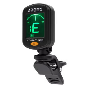 AROMA AT-01A Rotatable Clip-on Tuner LCD Display for Chromatic Guitar Bass Ukulele Violin