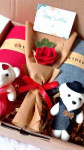 Hampers handuk boneka bear couple