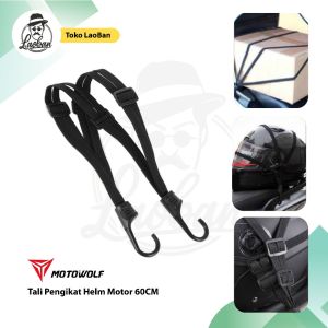 Tali Pengikat Helm Motor 2 Hook 60CM - Pengikat Helm Box