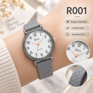 Relo Stylish Luxury Womens Quartz Watch – Stainless Steel Small Oval Dial with Bamboo-Link Style Strap