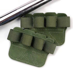 Găng Tay Tập GYM Da Bò Thật Chống Trượt - 4 Ngón Bảo Vệ Lòng Bàn Tay Chống Chai Tay Dùng Cho Tập Tạ Hít Xà Đơn (1 Đôi)