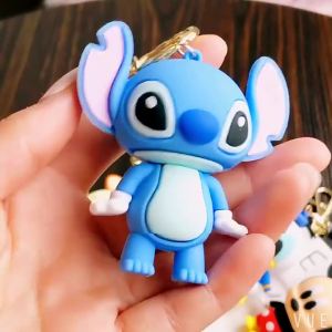 Anime Mickey  Keychai Figure Toys Donald Duck Stitch Keychain Car Couple Bag Keychain Chrismas Gift Toys