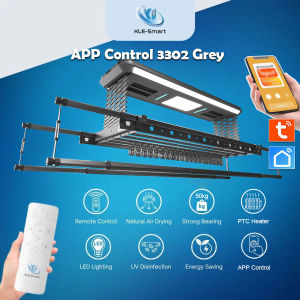 【Local Ready Stock Delivery & FREE INSTALLATION】APP Control / Tuya APP/ Automated Laundry Rack dryer function Smart Clothes Drying/ PTC Heater/ UV Sterilization / Double Layer Frame