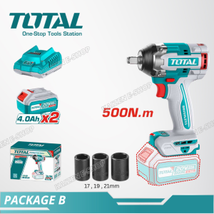 TOTAL 20V Li-ion Brushless Motor Cordless Impact Wrench 400-1350NM TIWLI2040TIWLI20501TIWLI2085TOSLI240489TIWLI20135