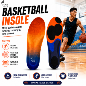 Foot Lab Basketball Insoles Shock Absorption I Arch Support Comfort and Impact I Cushioning and Protection