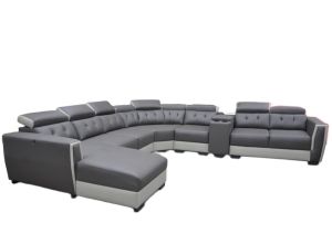 Nabucco N6125 7 Seater Corner Sofa Set【Water Resistance Fabric &  Casa Leather 】 【Free 1 Console Table】【Delivery in West Malaysia Only】