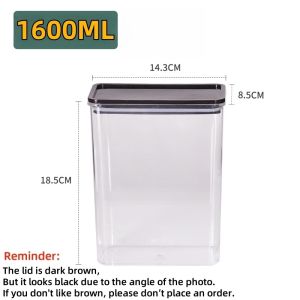 800ML & 1600ML Acrylic Airtight Food Storage Powder Container For Milk Tea Shop & Home COD