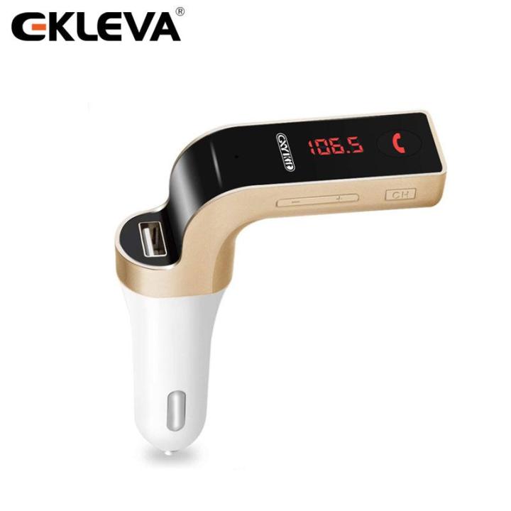 EKLEVA Bluetooth FM Transmitter KIT Car Charger with Mic/TF Card/AUX  Play/USB Charging Port, In-Car Radio Adapter Car Kit, MP3 Player,  Hands-free Call