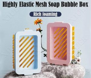 ChildrenAndFashion-High Elastic Mesh Soap Bubble Box Plastic Soap Dispensers Holder Universal Soap Buddle Case