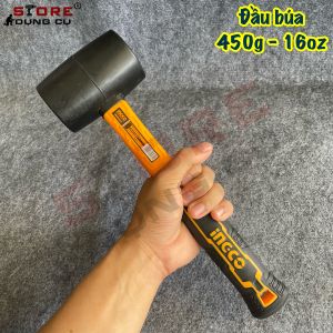 220 - 450g Búa cao su 2 đầu đen INGCO HRUH8208 HRUH8216 búa cao su giảm chấn ốp lát gạch làm mộc sửa chữa cơ khí