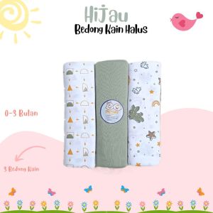 Bedong Bayi Bahan Kaos 3 Pcs Hijau Series 110 x 90