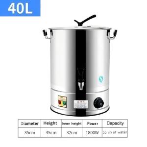 Stainless Steel Insulated Bucket with Tap Commercial Thermal Barrel Large Capacity Food Grade Hot Cold Storage Container for Soup Rice Milk Tea Stall