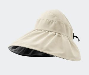 UV Cap UV Protection Sun Hat Big Brim Foldable Vinyl Layer Empty Top Fashion Outdoor Sunscreen