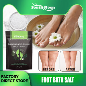 South Moon Fat Burning Foot Bath Salt Soak Fast Slimming Ginger Relax Health Salt Stress Weight Body Detox Care Soak Foot Loss Foot Cleaning Soak Natural Herbal Body Soothing Shaping Slimming Foot Bath Detox Relieve Fatigue Swelling Care(50ml)
