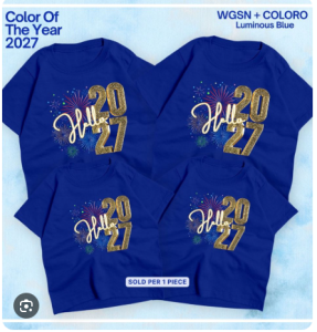 ✅ 2027 * NEWYEAR FAMILY T SHIRT(luminous blue) color of the year 2027 .C