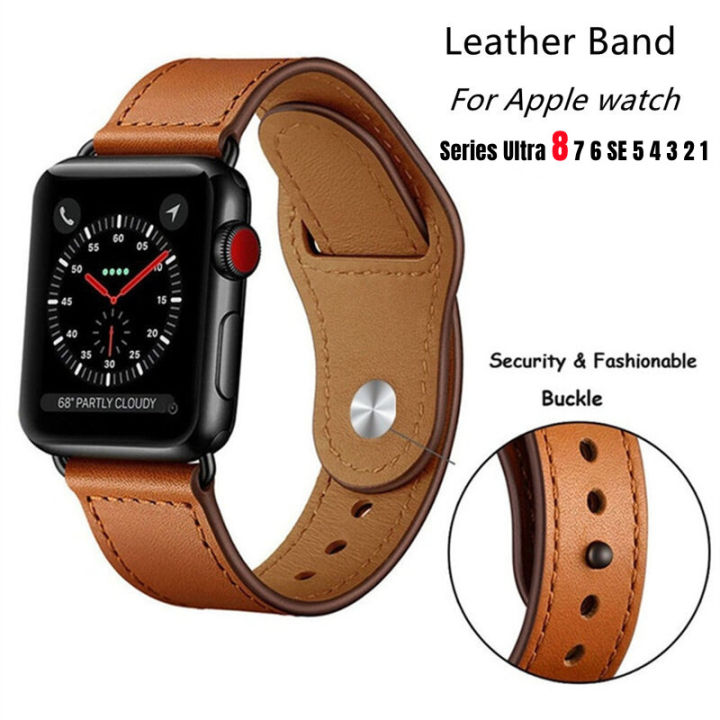 Advanced Leather Strap for Apple Watch Ultra 49mm 44 42 38mm Watch