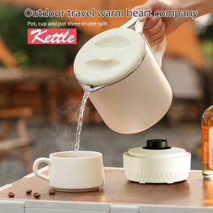 Electric Kettle Stainless Small 800ml Heater Portable Folding Mini Kettles For Travel Dormitory COD