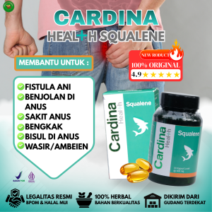 Cardina Health Squalene - Obat Fistula Ani/Anal Obat Benjolan Di Anus Sakit Anus Bengkak Abses Anus Bisul Di Anus Anus Bengkak Nyeri Di Anus Wasir Ambeien BPOM 7 HALAL MUI