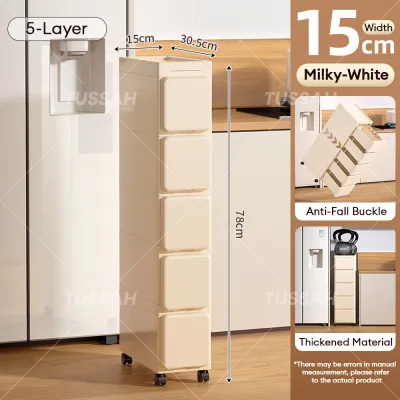 LifeStow Drawer Cabinet Furniture Cabinet Clothes Storage Cabinet Locker Cabinet 15/25cm Wide Kitchen Gap Plastic Bathroom Storage With Wheels