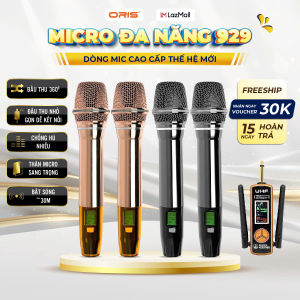 Micro Đa Năng Không Dây 929  - Sóng UHF Chống Hú Độ Nhạy Cao Cho Loa Kéo Amply Mixer - Oris Professional