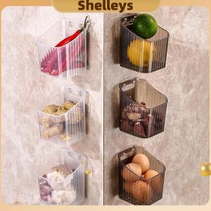 [Shelleys] 1pcs nhà bếp tỏi gừng và hành tây trong suốt lưu trữ giỏ treo tường nhỏ treo tường lưu trữ hộp lưu trữ giá lưu trữ