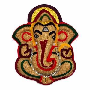Wood Vetiver Vinayagar(9 Inch)|Vinayakar|Vetiver Root/Khus Root Ganapathy/Ramacham Root/Lavancha Root Ganesha|Handmade Wall Hanging/Pooja RoomFestival Gift Hanging Vetiver Root Ganesha