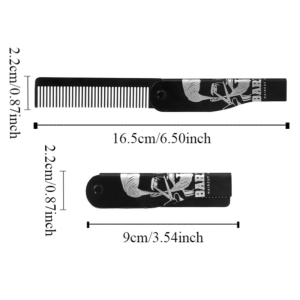 HUIHEYU Moustache Portable Steel Combs Oil Head Comb Hairdressing Hair Styling Comb Fashion Barber Tools Folding Pocket Beard Combs for Men