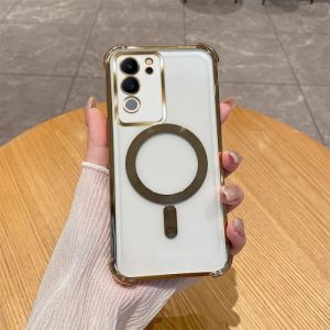 Case for V50 5G / V40 Lite / V30 5G / V40 5G Soft Case MagSafe magnet wireless plating Casing Cover