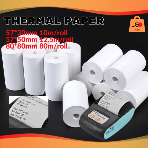 Thermal Paper Coreless 57x30 57x50mm For Pos Bluetooth Thermal Printer 