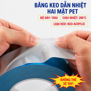 Băng keo hai mặt dẫn nhiệt bằng sợi thủy tinh PET có độ bám dính cao chịu nhiệt độ cao màu xanh dương tản nhiệt cho chip hoặc IC