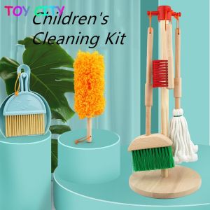 Wooden Pretend Playing House Game Simulation Housekeeping Tools Toy set for girls 2 – 6 years Birthday Gift to Little actor role training