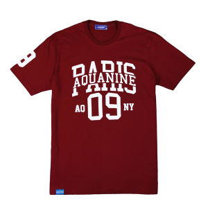 เสื้อยืดแขนสั้น AQUANINE  tshirt  เสื้อยืดผู้ชาย เสื้อยืดผู้หญิง  รุ่น PARIS เสื้อยืดสีแดง ลิขสิทธิ์แท้