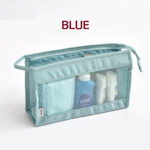 KOREAN TWILL MESH COSMETIC TOILETRY BAG / Tas Alat Mandi Kosmetik