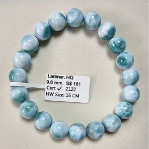 SG Ready Stock Natural Larimar round bead Abacus larimar bracelet High Quality