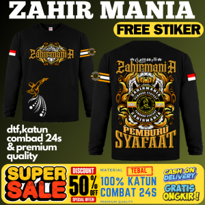(ZMB06)KAOS MAJELIS ZAHIRMANIA LENGAN PANJANG UKURAN ANAK DAN DEWASA"FREE STIKER"